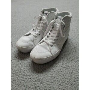 VANS OFF THE WALL White Cloth Hi Tops Women's Size 9